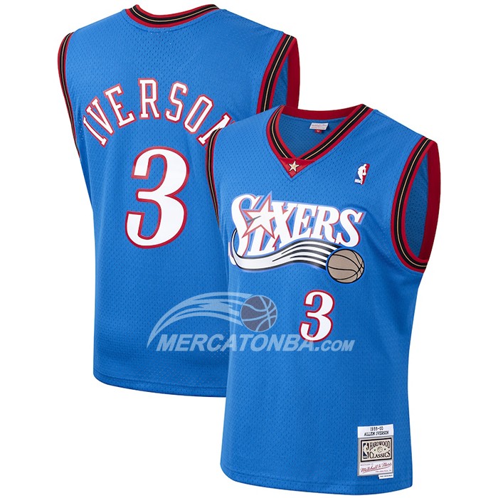 Maglia Philadelphia 76ers Allen Iverson Retro Blu